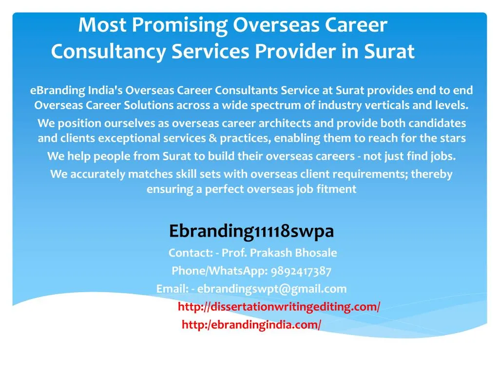 most promising overseas career consultancy services provider in surat