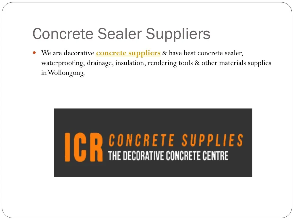 concrete sealer suppliers