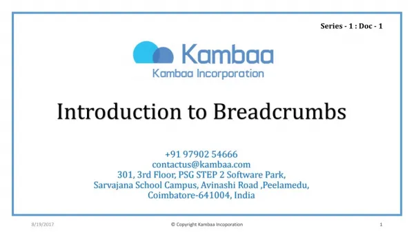 SEO | Breadcrumbs Best Practises - Kambaa Incorporation SEO Company Coimbatore