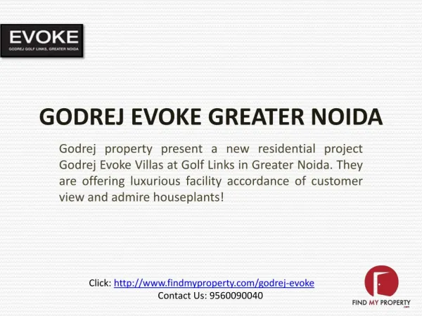 Godrej Evoke Greater Noida @ 9560090040