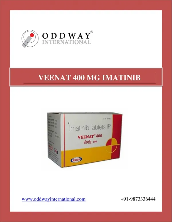 Veenat 400mg : Generic Imatinib tablets at Wholesale Price