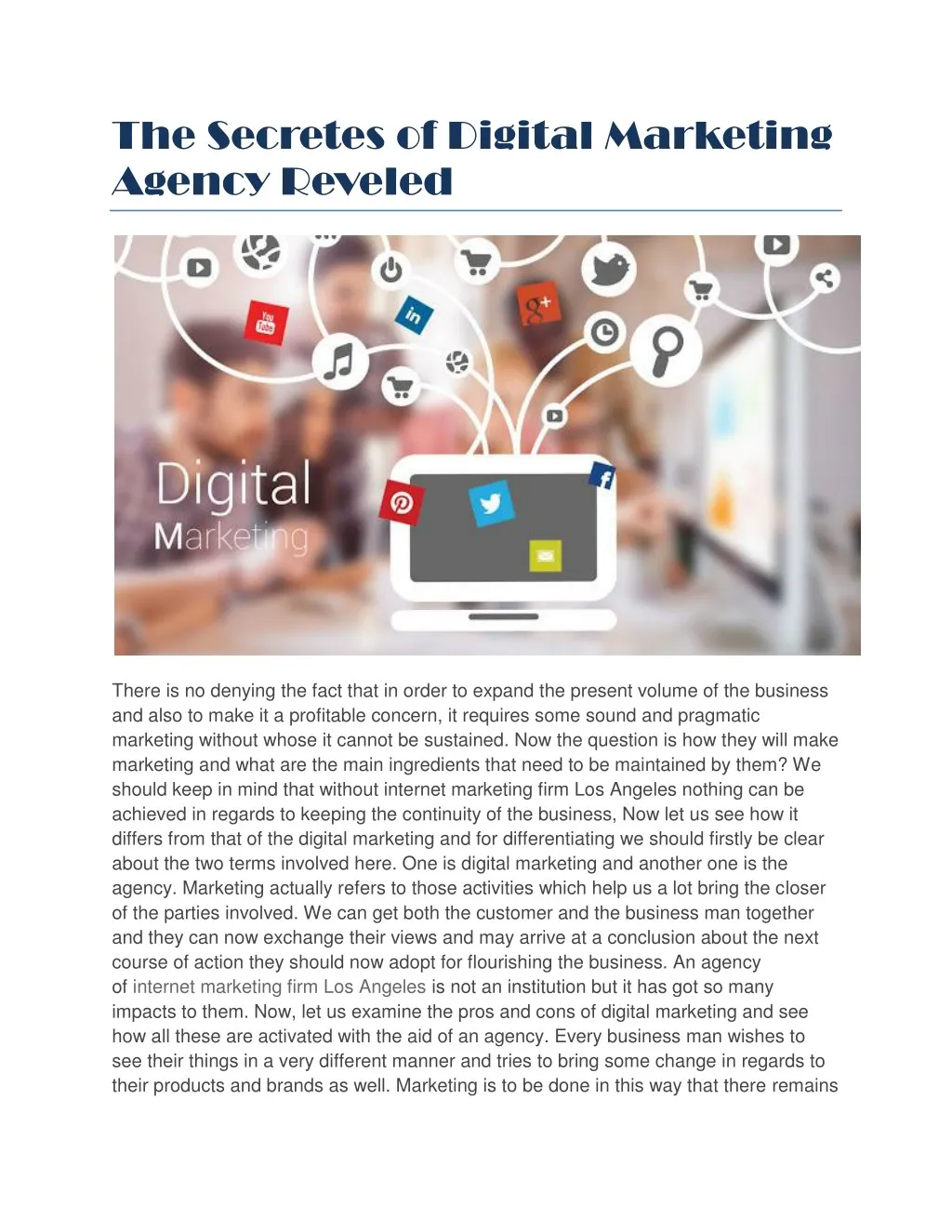 the secretes of digital marketing agency reveled