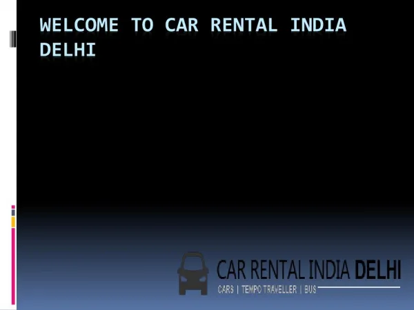 Car Rental Services in Delhi
