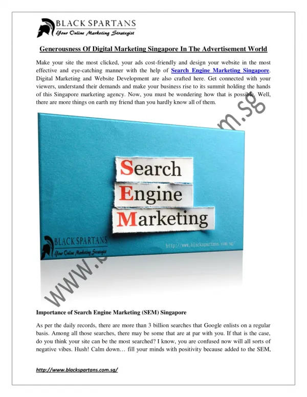 Generousness Of Digital Marketing Singapore In The Advertisement World