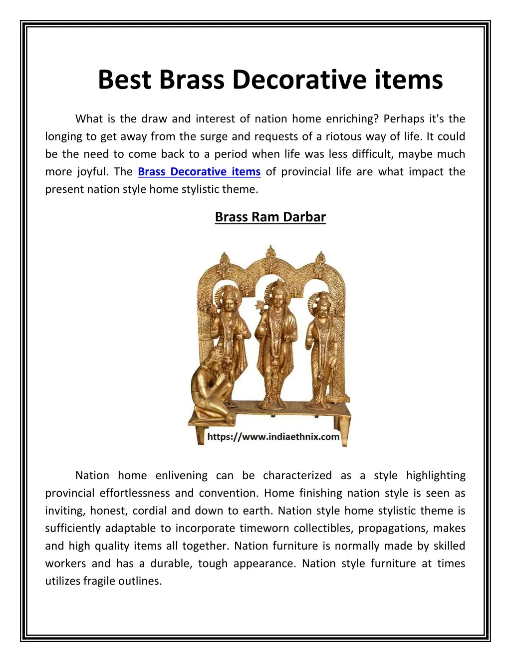 best brass decorative items