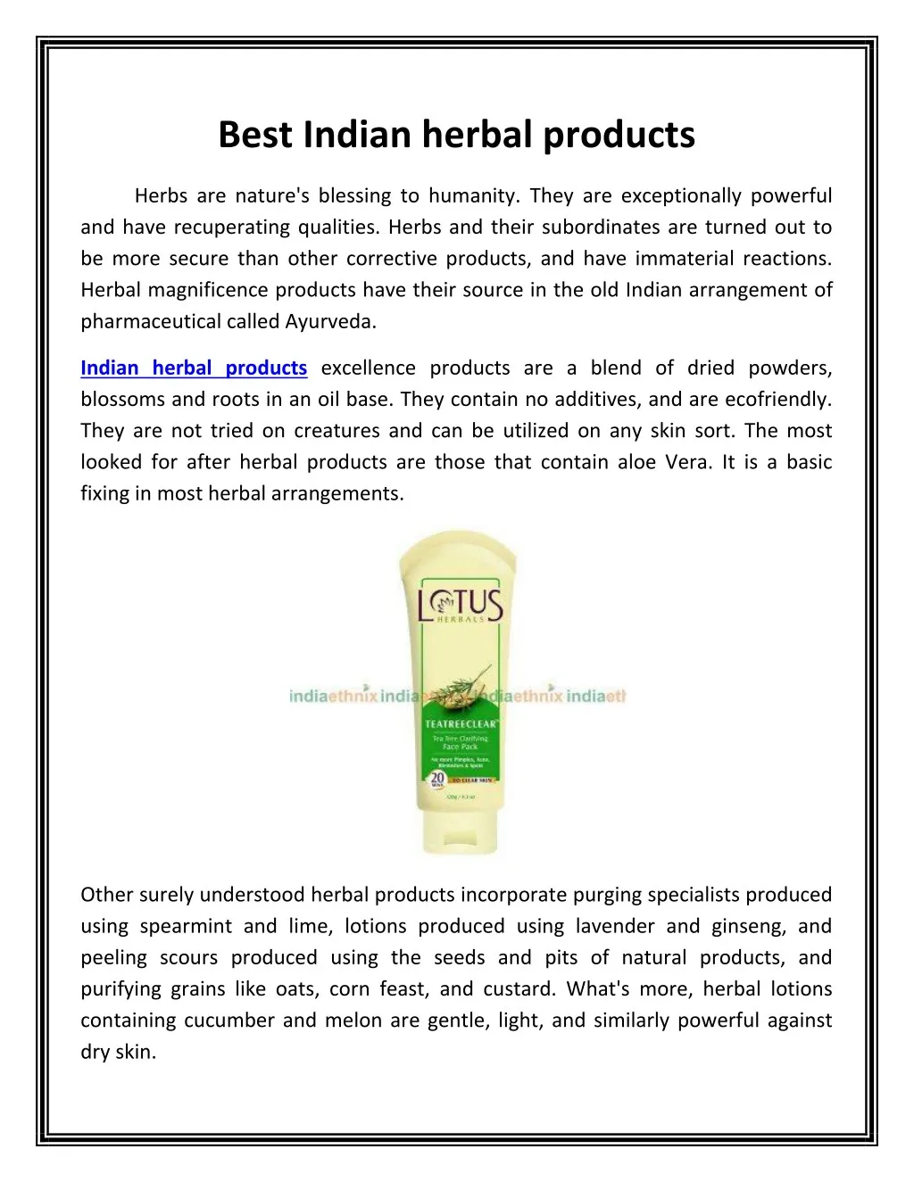 best indian herbal products
