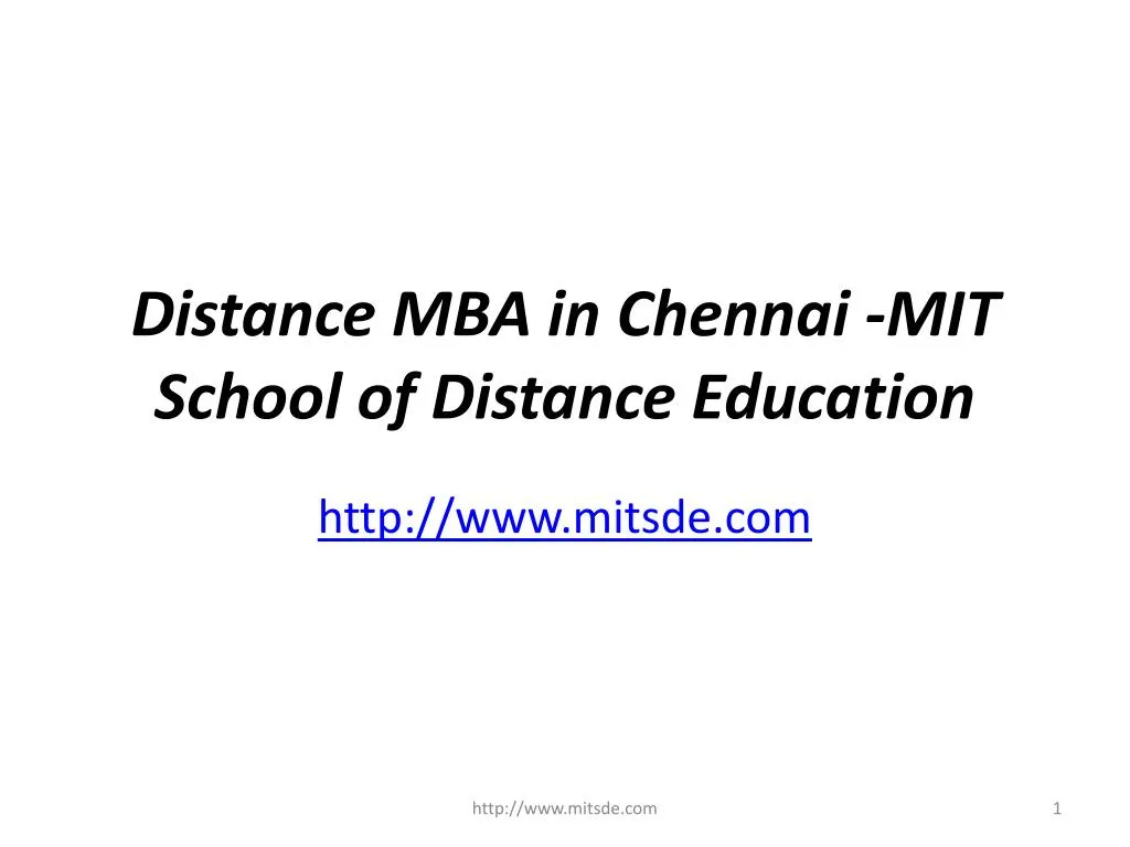 distance mba in chennai mit school of distance education