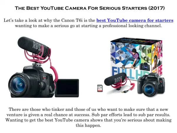 Top YouTube Camera For Serious Beginners