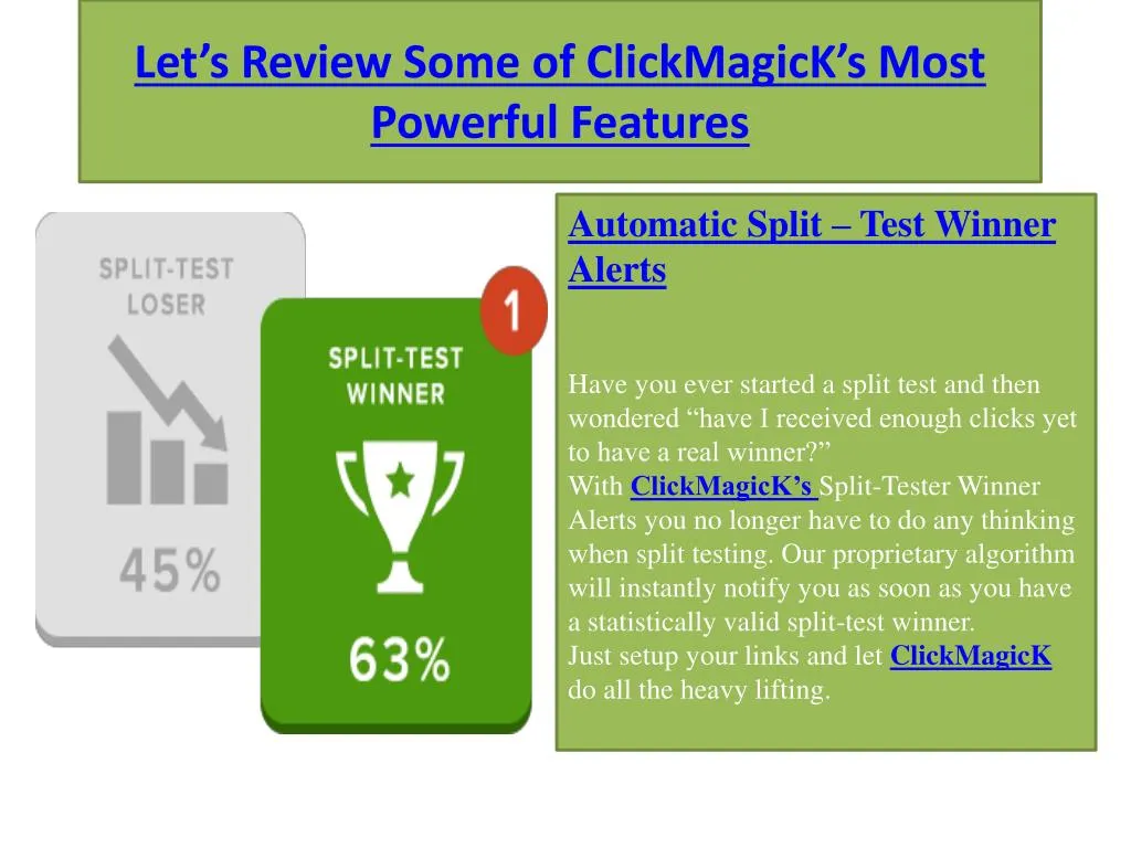 let s review some of clickmagick s most powerful features