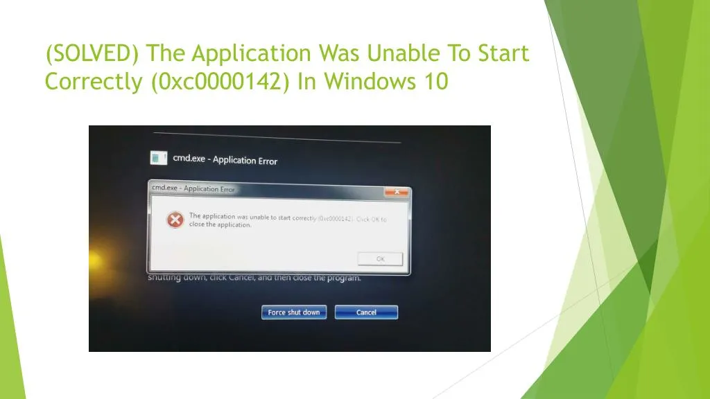 solved the application was unable to start correctly 0xc0000142 in windows 10