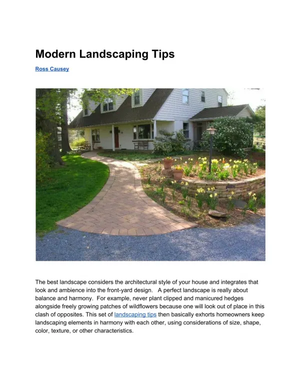 Modern Landscaping Tips