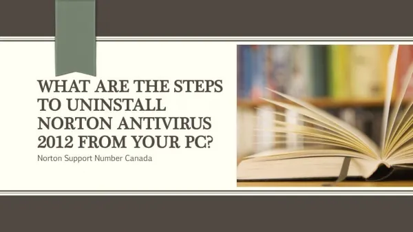 What are the steps to uninstall Norton antivirus 2012 from your PC?