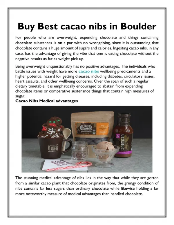 Buy Best cacao nibs in Boulder