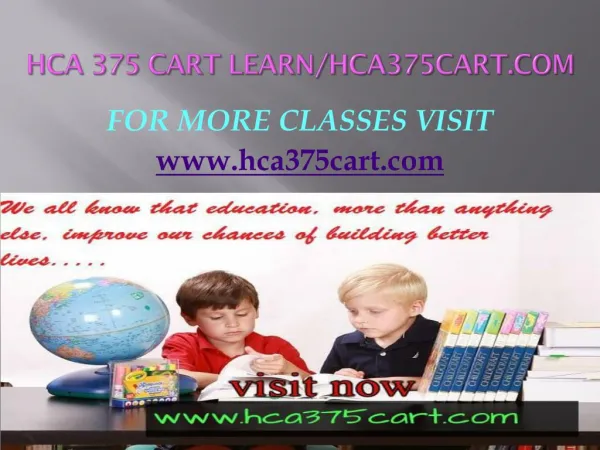 HCA 375 CART Learn/hca375cart.com