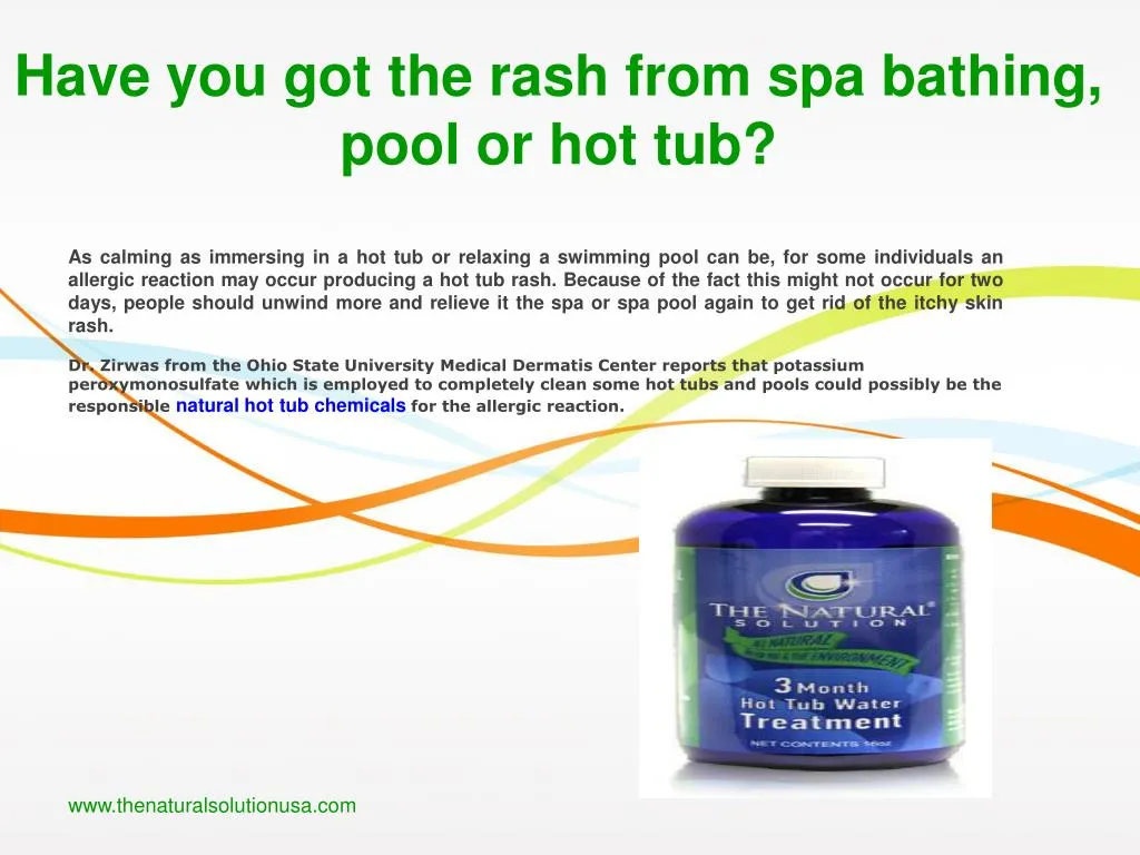 have you got the rash from spa bathing pool
