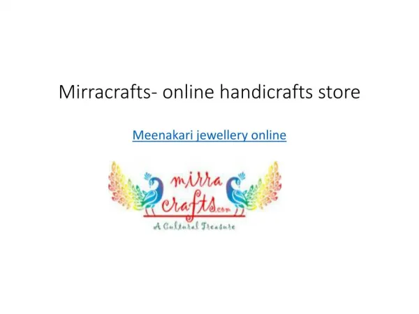 Shop Meenakari Jewellery online | Handicrafts online store Mirracrafts