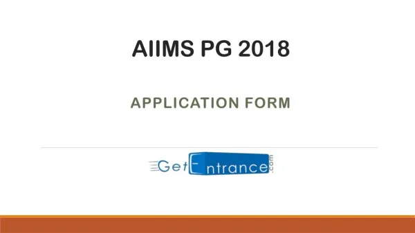 AIIMS PG 2017 Application Form Status