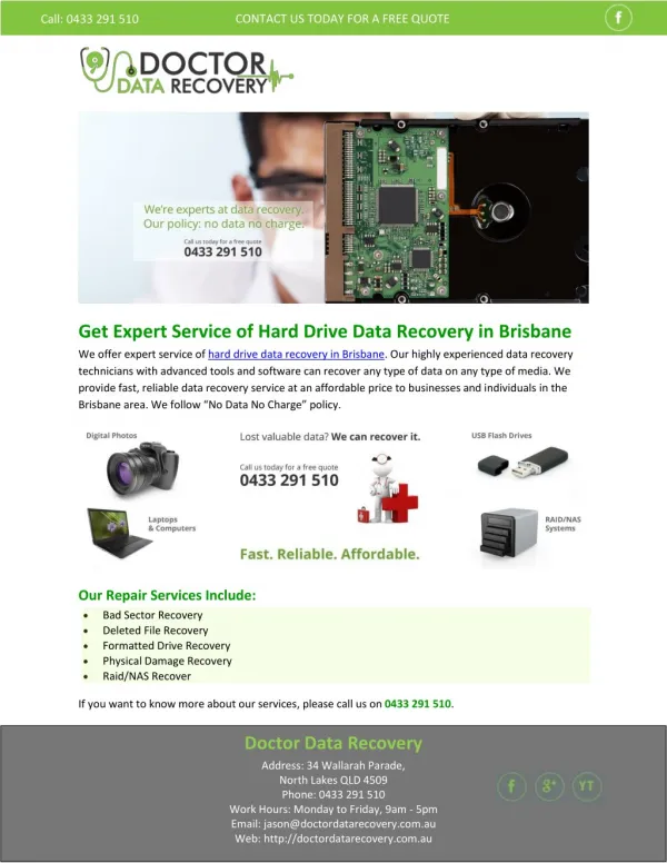 Get Expert Service of Hard Drive Data Recovery in Brisbane