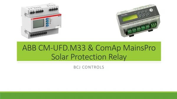ABB CM-UFD Solar Relay & ComAp MainsPro Solar Protection Relay | MainsPro