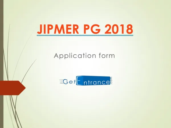 PGIMER 2018 Application Form