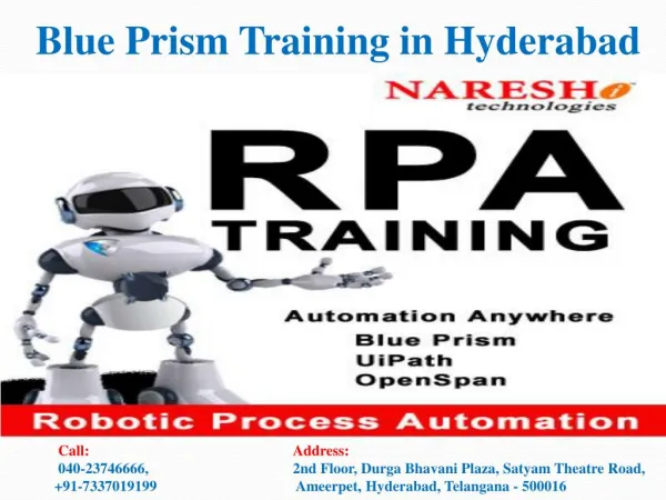 Blue Prism Training in Hyderabad-Best RPA Training Institute In Hyderabad