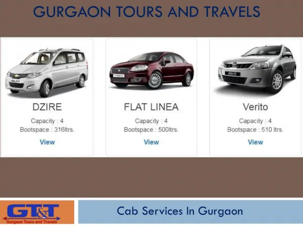 Cab Services In Gurgaon - Gurgaon Tours And Travels