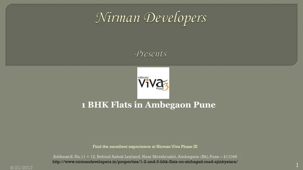 nirman developers presents