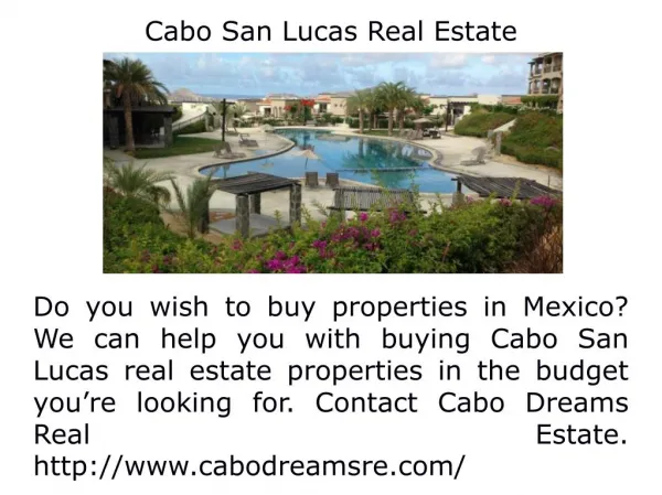 Real estate in Los Cabos