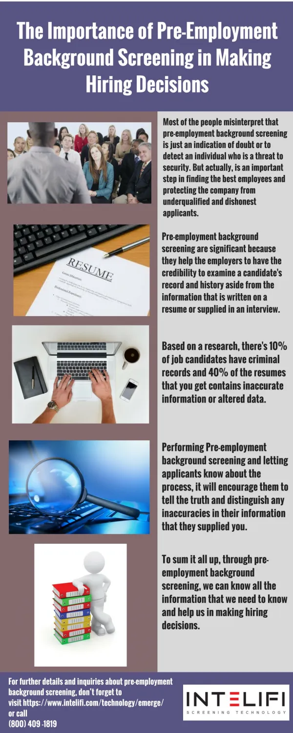 The Importance of Pre-Employment Background Screening in Making Hiring Decisions