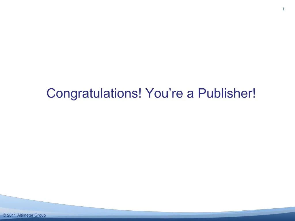 congratulations you re a publisher