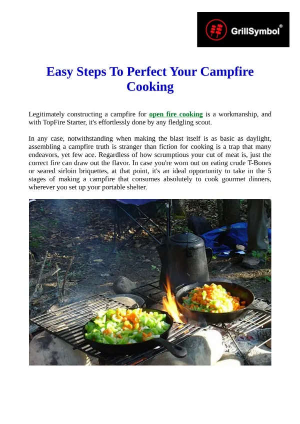 Some Easy Step To Perfect Your Campfire Cooking