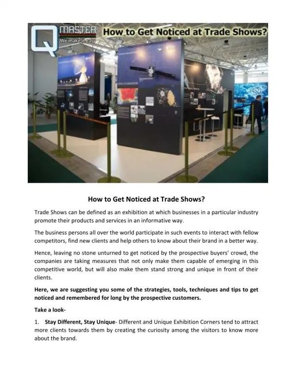 How to Get Noticed at Trade Shows