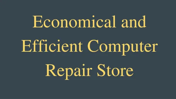 Economical and Efficient Computer Repair Store