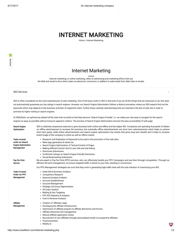 An internet marketing company