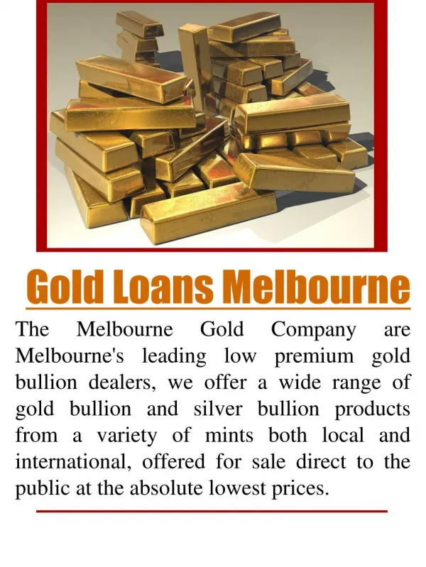 Buy Gold Bullion Melbourne