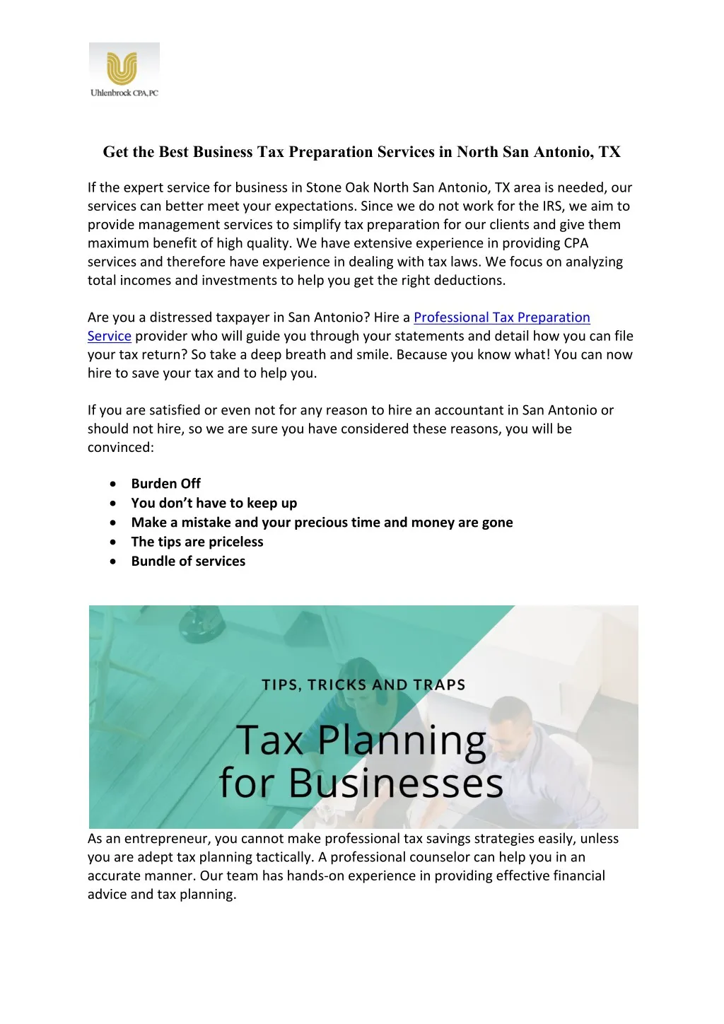 get the best business tax preparation services