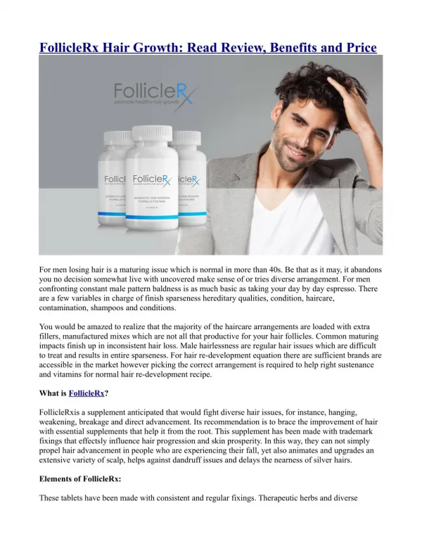 FollicleRx Hair Growth: Read Review, Benefits and Price