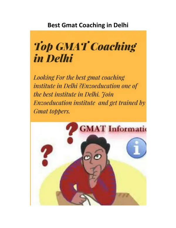 Top Gmat Coaching in Delhi