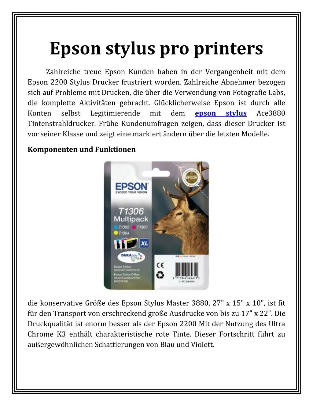 epson stylus pro printers