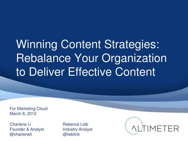 Marketing Cloud: Winning Content Strategies Marketing Webinar