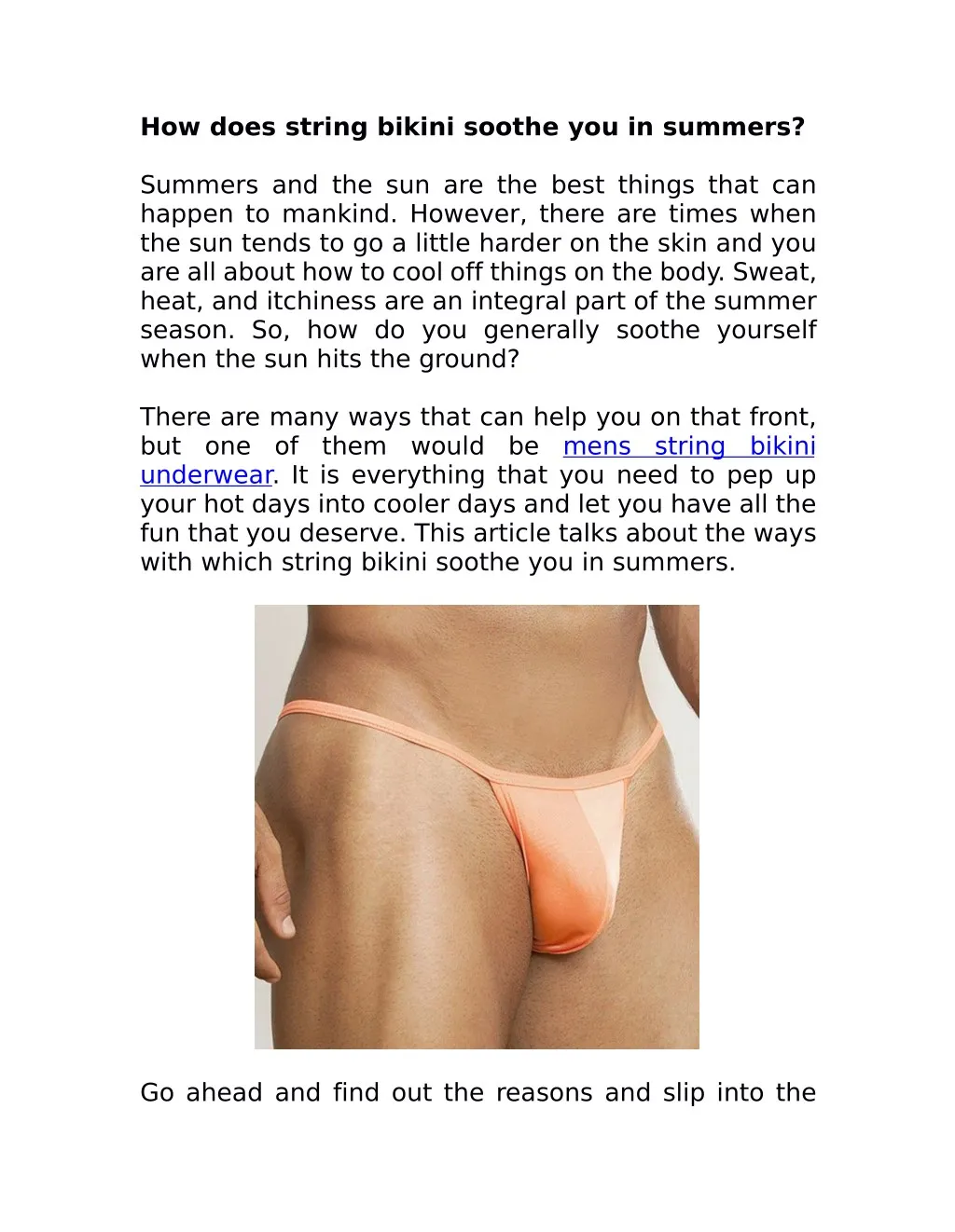 how does string bikini soothe you in summers