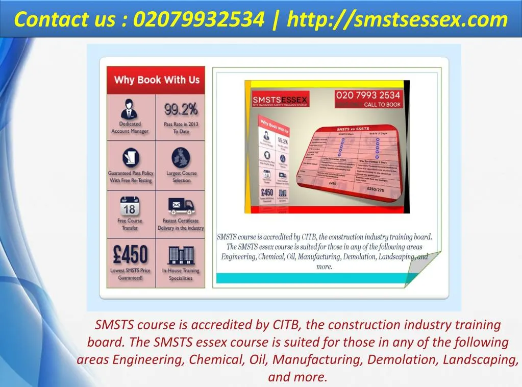 smsts course is accredited by citb