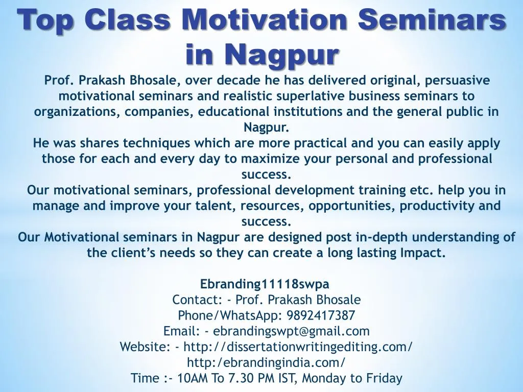 top class motivation seminars in nagpur