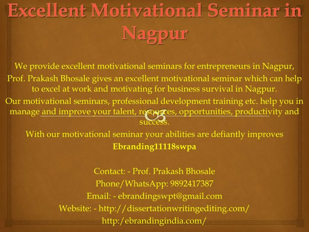 excellent motivational seminar in nagpur