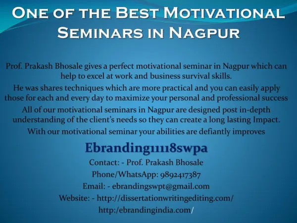 One of the Best Motivational Seminars in Nagpur