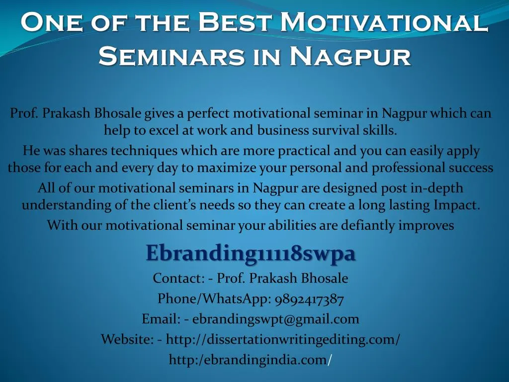 o ne of the best motivational seminars in nagpur