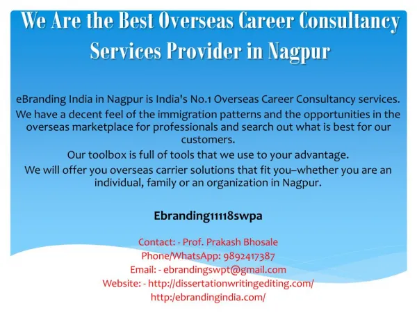 We Are the Best Overseas Career Consultancy Services Provider in Nagpur