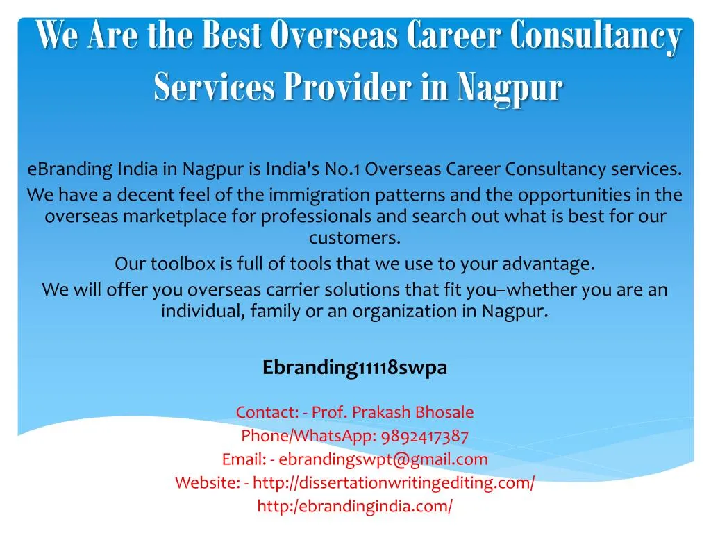 we are the best overseas career consultancy services provider in nagpur