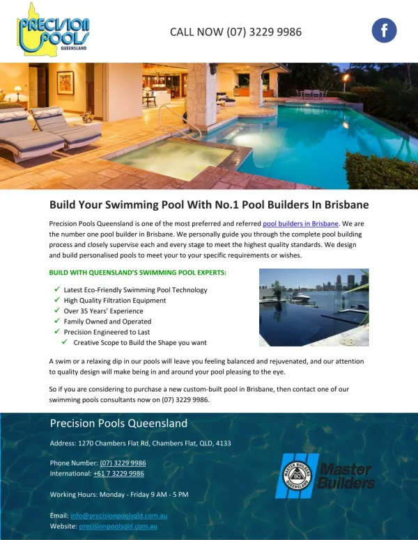 Build Your Swimming Pool With No.1 Pool Builders In Brisbane