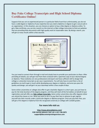 Fake College Transcripts - slide 1